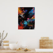 Vivid Chaos – Bold Abstract Expressionist Art Prin Poster (Keuken)