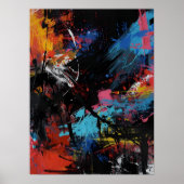 Vivid Chaos – Bold Abstract Expressionist Art Prin Poster (Voorkant)