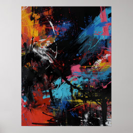 Vivid Chaos – Bold Abstract Expressionist Art Prin Poster