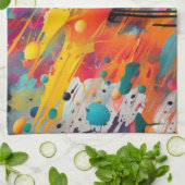 Vivid Chaos Splash Graffiti Theedoek (Gevouwen)