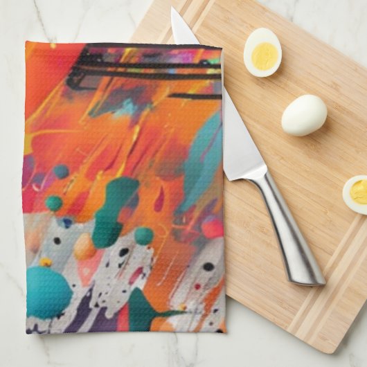 Vivid Chaos Splash Graffiti Theedoek (Quarter Fold)