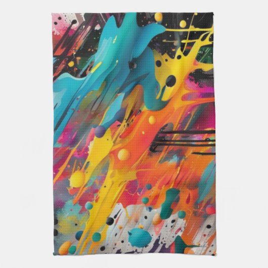 Vivid Chaos Splash Graffiti Theedoek (Verticaal)