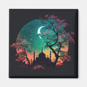 Vivid Cherry Blossom Islamic Mosque Fridge Magnet (Voorkant)
