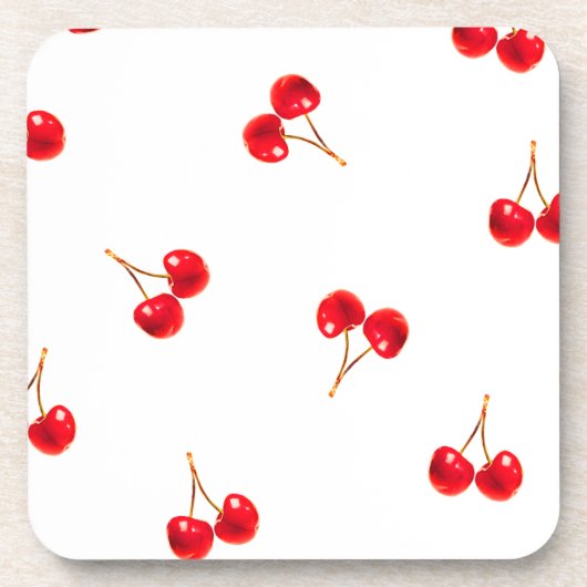 Vivid Cherry Pattern Bier Onderzetter (Voorkant)