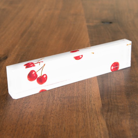 Vivid Cherry Pattern Naambordje (Zijkant)