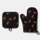 Vivid Cherry Pattern Ovenwant & Pannenlap Set (Voorkant)