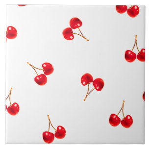 Vivid Cherry Pattern Tegeltje
