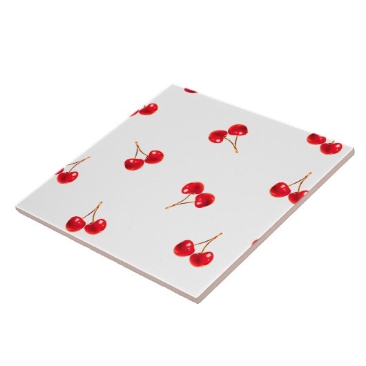 Vivid Cherry Pattern Tegeltje (Zijkant)