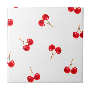 Vivid Cherry Pattern Tegeltje