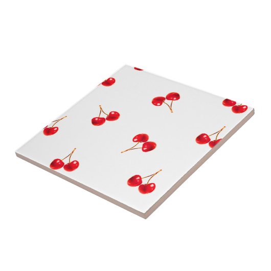 Vivid Cherry Pattern Tegeltje (Zijkant)