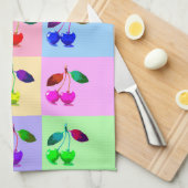 Vivid Colorful Cherries - Pop Art Theedoek (Quarter Fold)