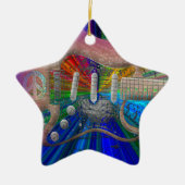 Vivid Colors Peace Guitar - Star Keramisch Ornament (Voorkant)