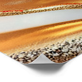 Vivid Cream en Red Fluid Art Poster (Hoek)