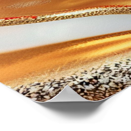 Vivid Cream en Red Fluid Art Poster (Hoek)