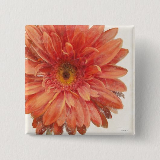 Vivid Daisy Vierkante Button 5,1 Cm (Voorkant)