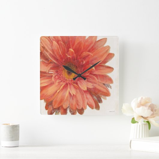 Vivid Daisy Vierkante Klok (Huis)