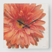 Vivid Daisy Vierkante Klok (Voorkant)