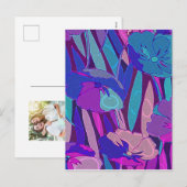 Vivid Dark Blue Paars Midnight Flowers Fine Art Feestdagenkaart (Voorkant / Achterkant)