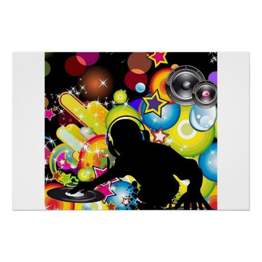 Vivid DJ Music Wall Art | Modern Gloslossy Poster (Voorkant)