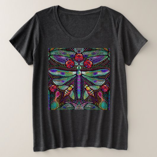 Vivid dragonfly damesthemd plus T-shirt (Design voorkant)