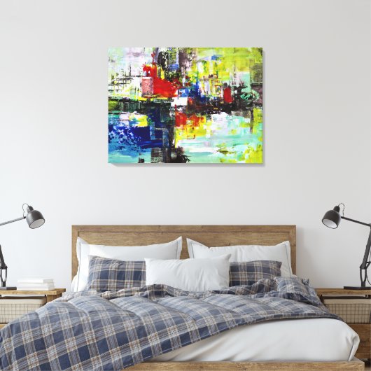 "Vivid Dreams", Abstract Art Canvas Afdruk (Insitu (Slaapkamer))
