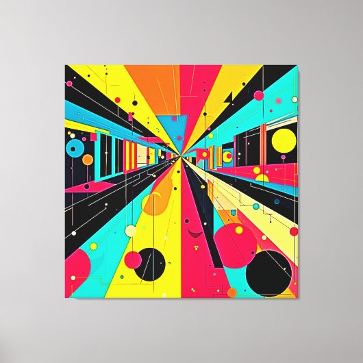 Vivid Dreams: Een Neon Odyssee Canvas Afdruk (Voorkant)