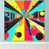 Vivid Dreams: Een Neon Odyssee Canvas Afdruk (Insitu (Houten vloer))