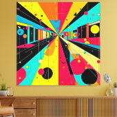 Vivid Dreams: Een Neon Odyssee Canvas Afdruk (Insitu (Woonkamer))