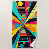 Vivid Dreams: Een Neon Odyssee Strandlaken (Voorkant)