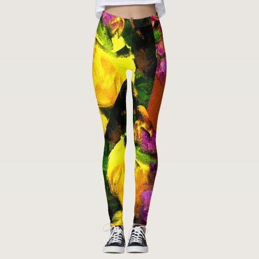 Vivid Easter Floral Leggings (Voorkant)