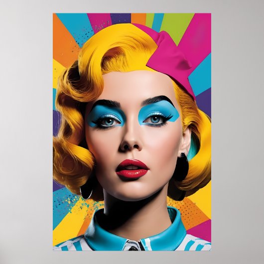 Vivid Elegance - Bold Pop Art Woman Poster (Voorkant)