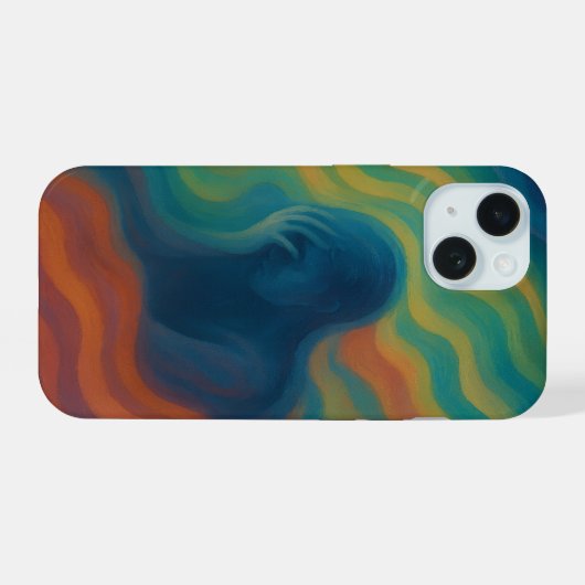 Vivid Emotion Abstract Wave Art iPhone 15 Case (Achterkant horizontaal)