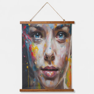 Vivid Expression – Abstracte portretkunst Hangend Wandkleed