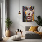 Vivid Expression – Abstracte portretkunst Perfect Poster