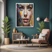 Vivid Expression – Abstracte portretkunst Perfect Poster