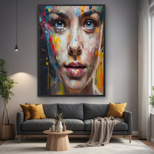 Vivid Expression – Abstracte portretkunst Perfect Poster
