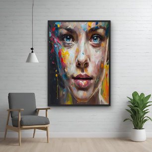 Vivid Expression – Abstracte portretkunst Poster