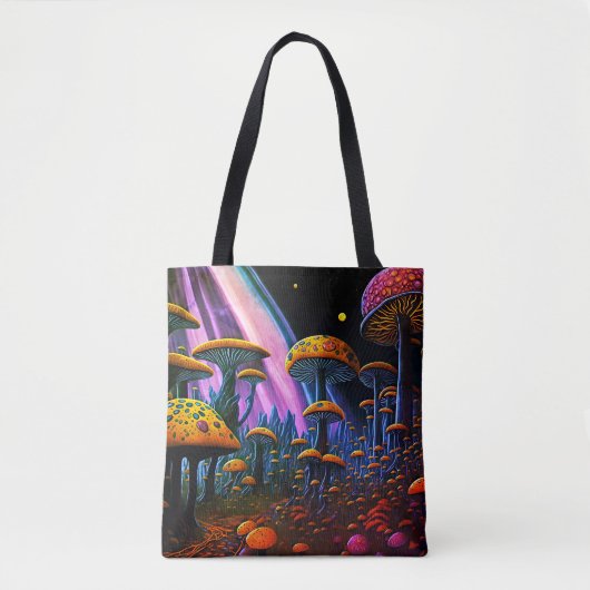 Vivid Fantasy Mushroom Planet Tote Bag (Voorkant)