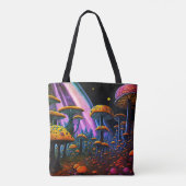 Vivid Fantasy Mushroom Planet Tote Bag (Achterkant)