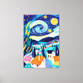 Vivid Fauvist Visie op Sterrennacht Canvas Afdruk (Voorkant)