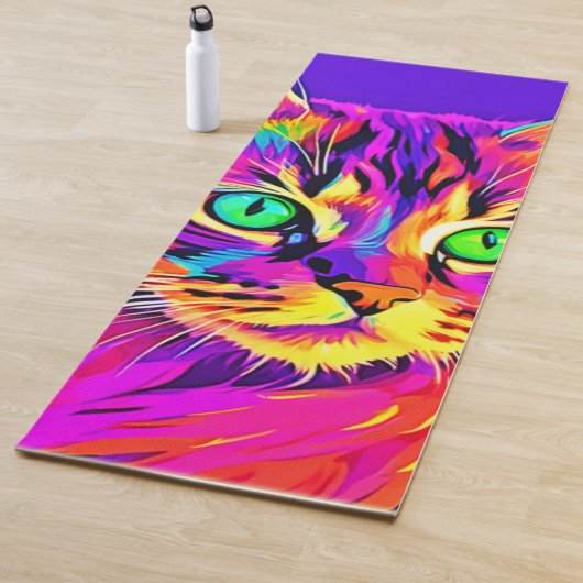 Vivid Feline Design Yogamat (In situ)