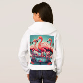 Vivid Flamingo Paradise: prachtige T-shirt Design" (Achterkant volledig)