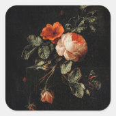 Vivid Florals Dahlia Flowers  Vierkante Sticker (Voorkant)