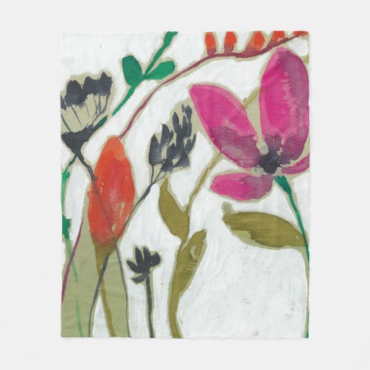 Vivid Flowers Fleece Deken (Voorkant)