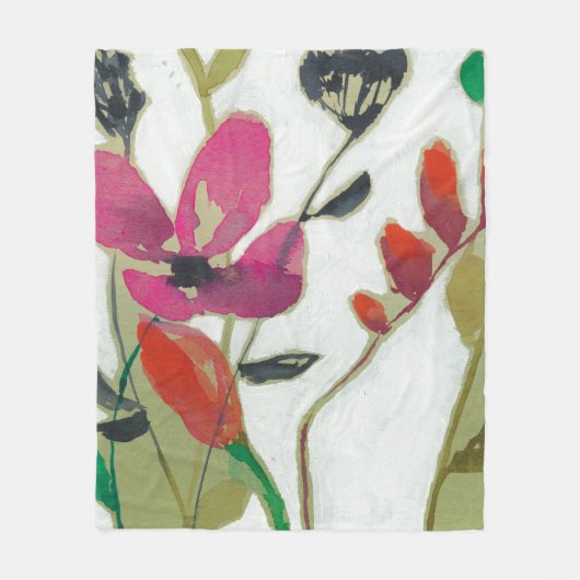 Vivid Flowers I Fleece Deken (Voorkant)
