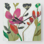 Vivid Flowers I Vierkante Klok (Voorkant)