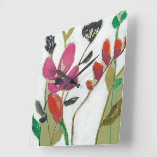 Vivid Flowers I Vierkante Klok (Hoek)