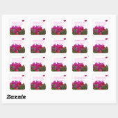 Vivid Flowers Retouradres Vierkante Sticker (Vel)