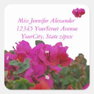 Vivid Flowers Retouradres Vierkante Sticker