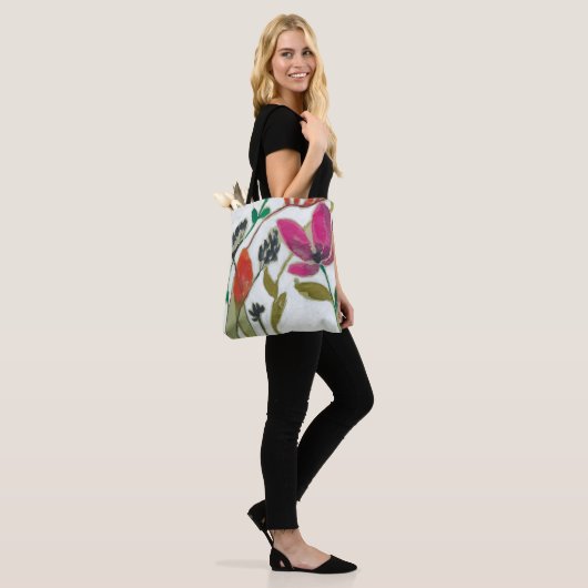 Vivid Flowers Tote Bag (Op model)